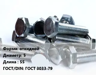 Болт откидной 5х55 ГОСТ 3033-79